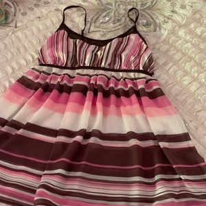 Pink, maroon, and white Top